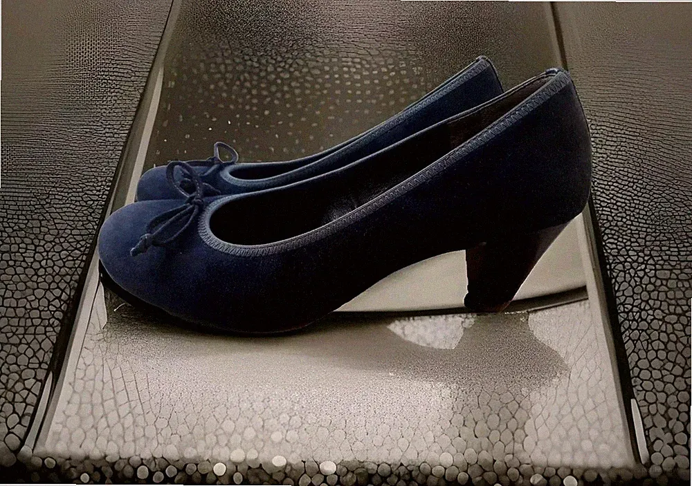 Paul Green Damenschuhe Elegant Wildleder Pumps Blau Absatz 5,5 cm Größe 4 1/2