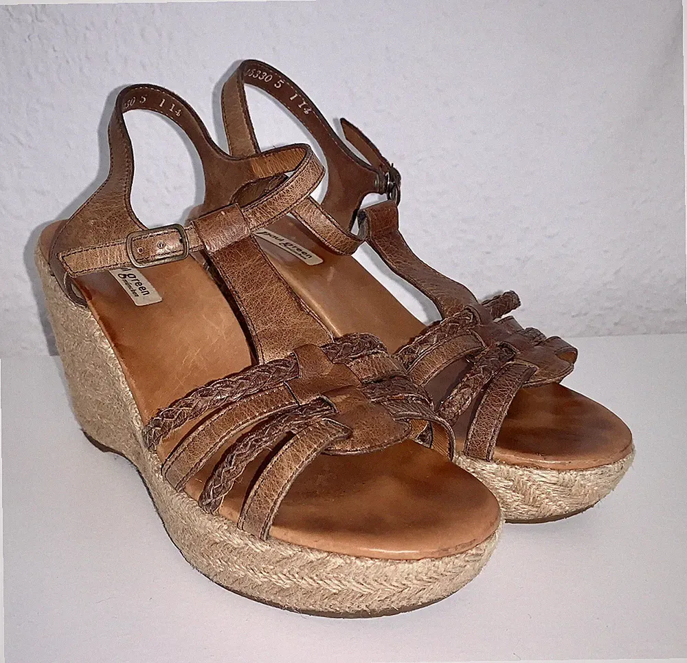 keilabsatz sandalen damen braun