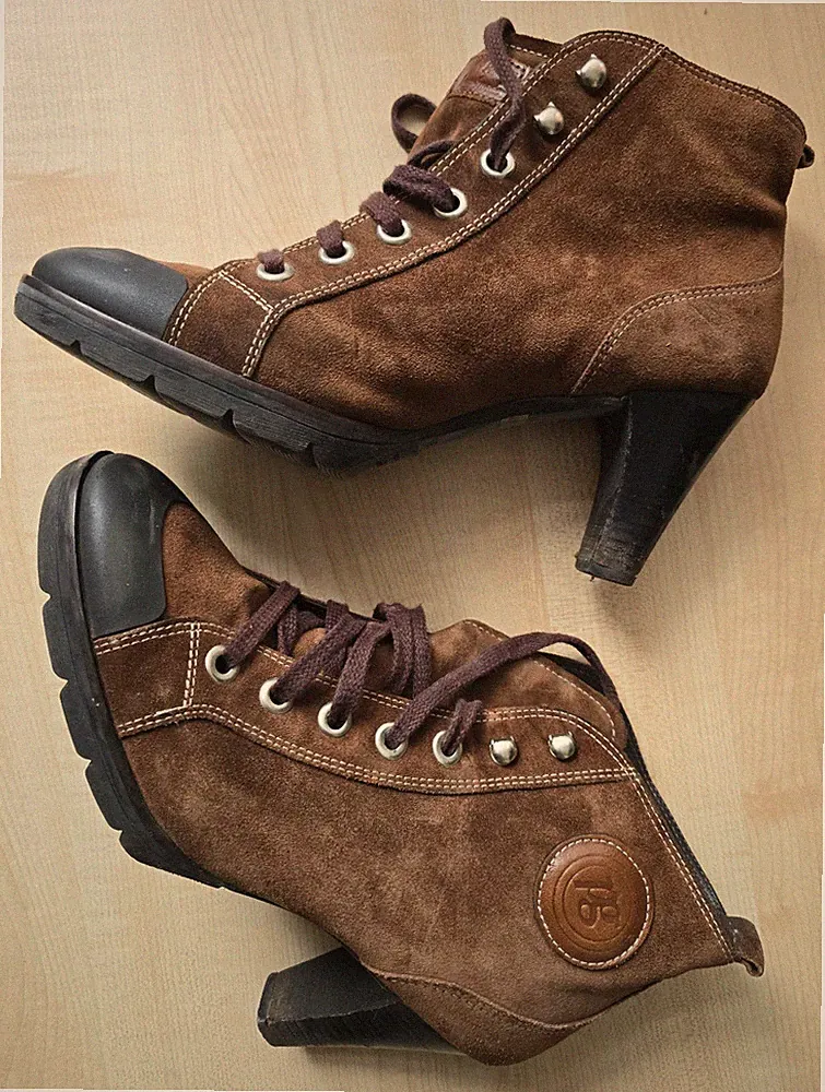 Paul Green Schuhe Gr. 38,5 Leder Komfort Leder Braun