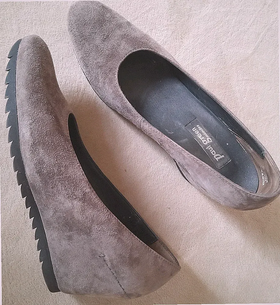 PAUL GREEN Wedges Keil Pumps Gr 39 Wildleder grau robuste Profil Sohle