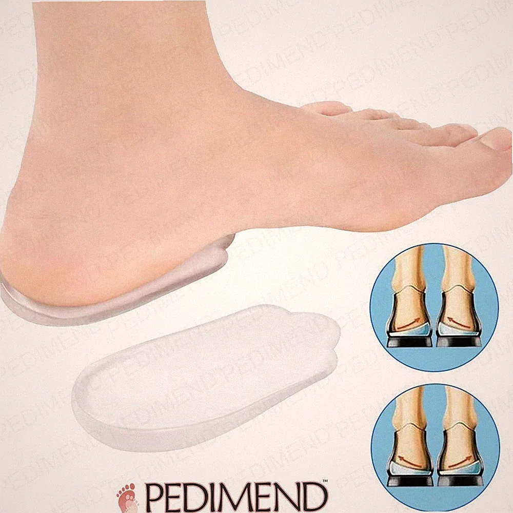 PEDIMEND 2x Gel Absatz Pads Einsätze Griff Kissen Einlegesohlen Unterstützung Plantarfasziitis