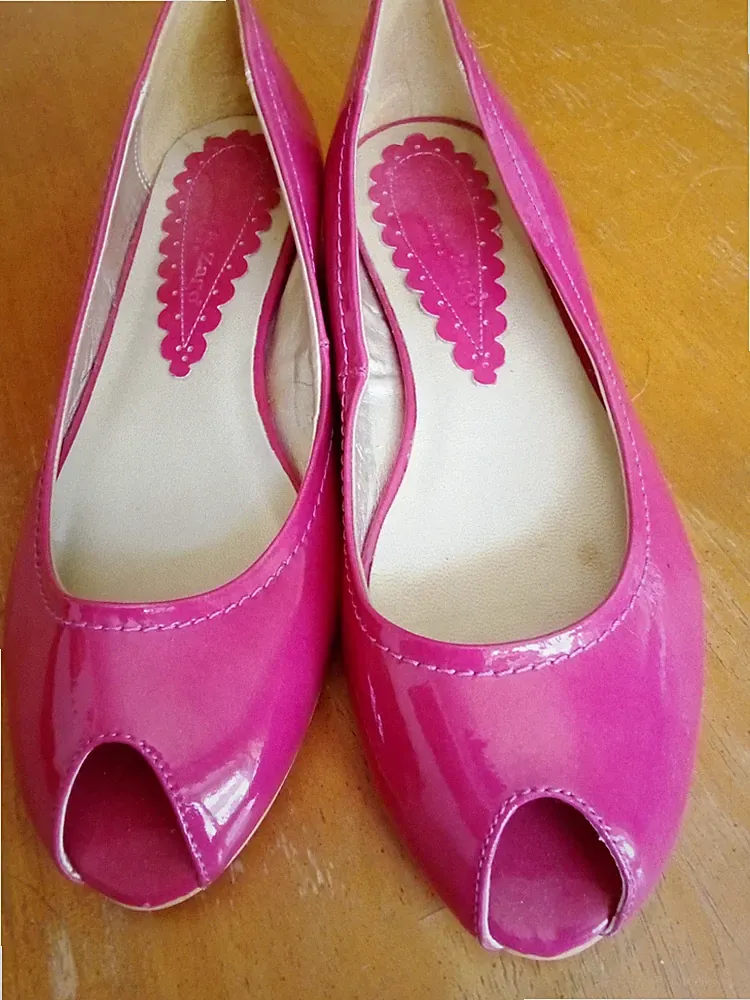 Peeptoe Pumps, Gr. 37, Pink, Lackleder