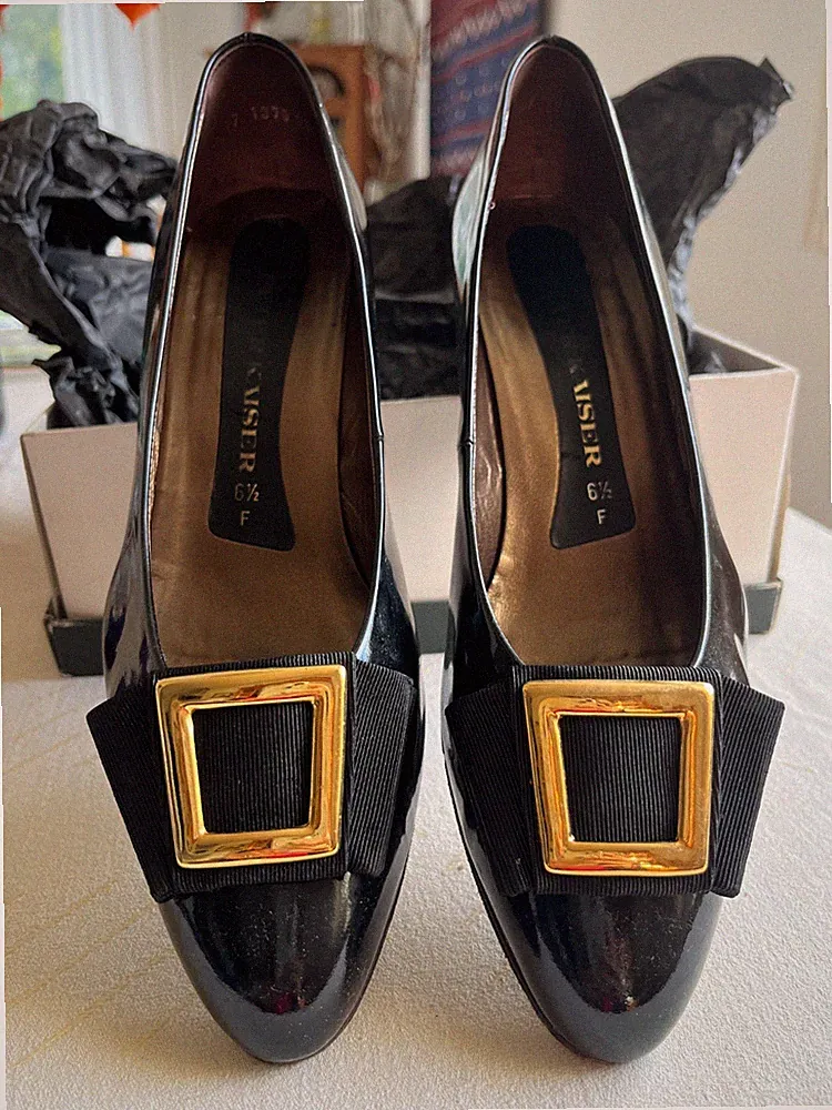 Peter Kaiser Damen Pumps festlich Lackleder schwarz Keilabsatz Gr 6 ½ / Gr 40