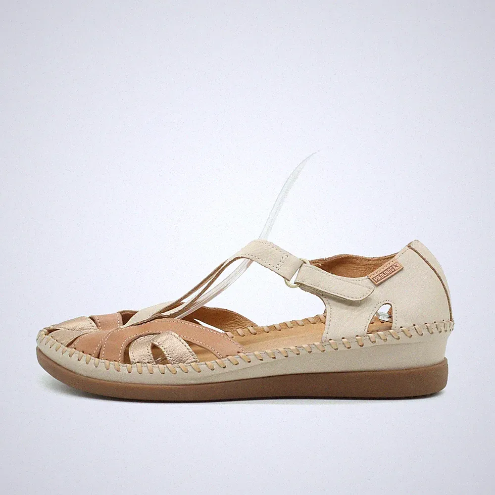 Pikolinos Damen Sandalen EU 41 Beige/Braun Leder Bequem, Leicht