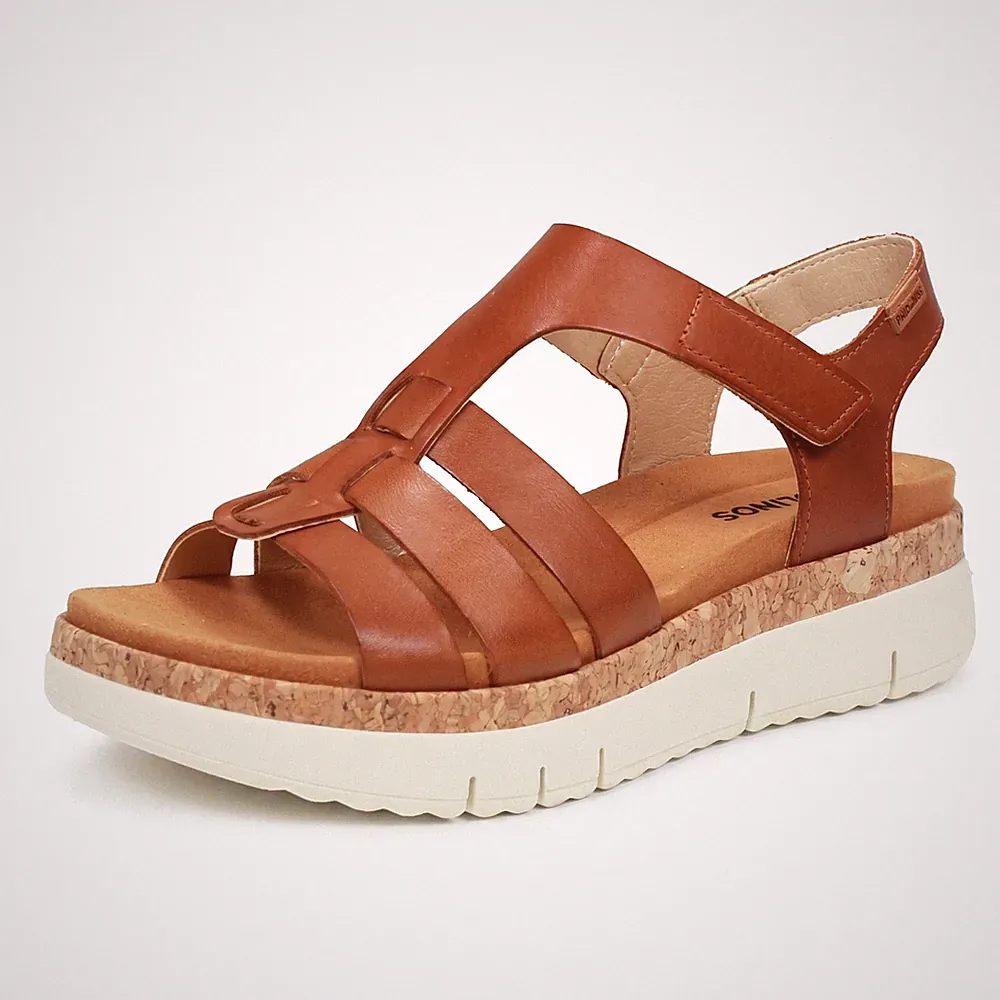 Pikolinos Palma - Leder Sandalen mit braunem Keilabsatz - Größe 40 [25,4 cm] Schuhe