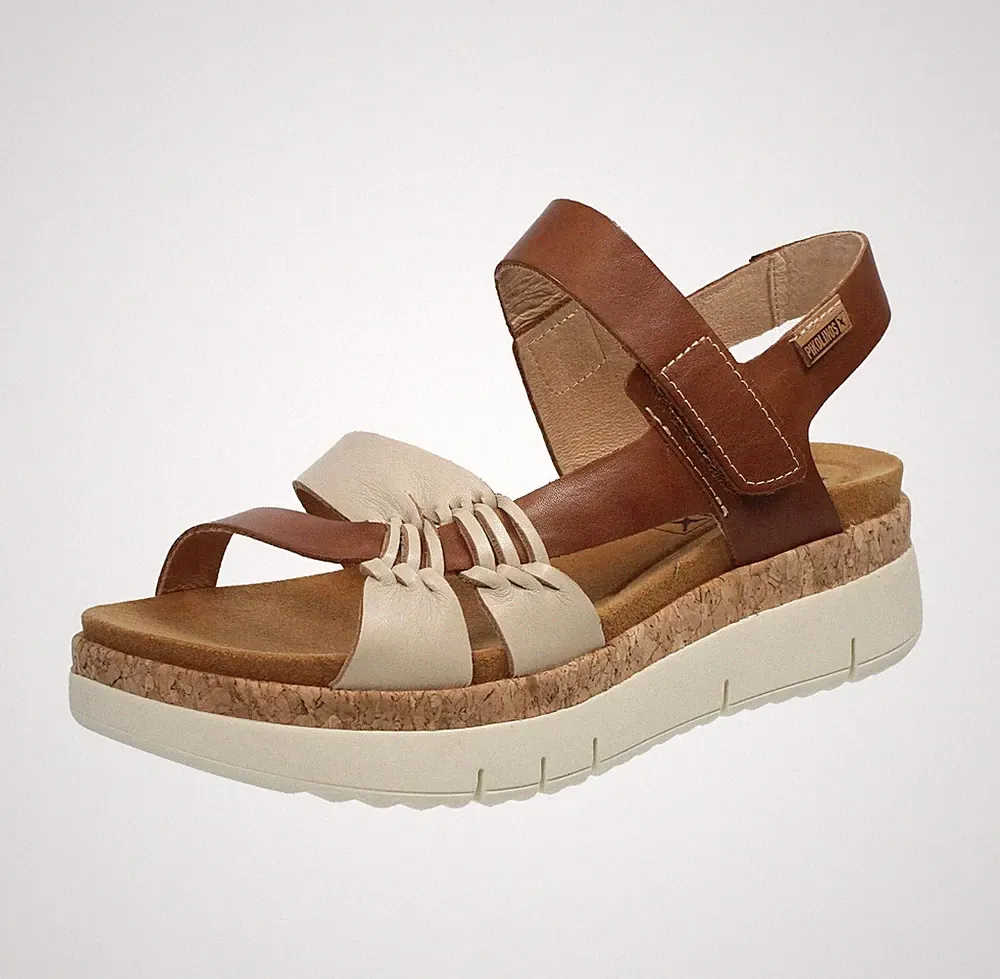 Pikolinos Palma - Leder Sandalen mit Keilabsatz beige - Größe 35 [22,5 cm] Schuhe