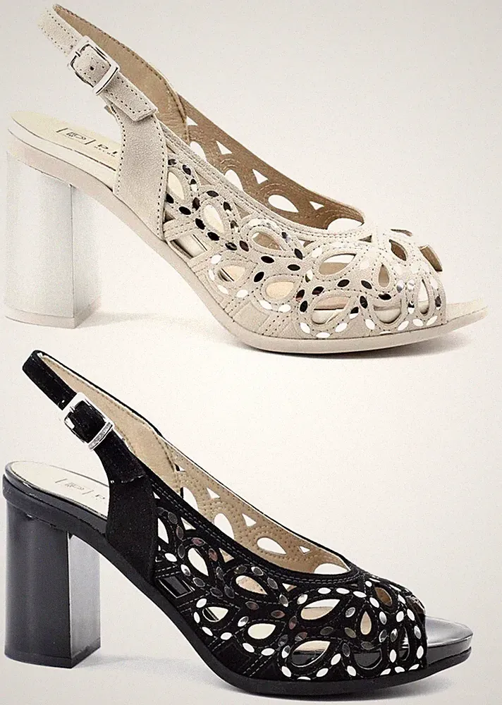 PITILLOS 5581 Damen Schuhe Sandalen High Heels Pumps Wildleder Leder Strass