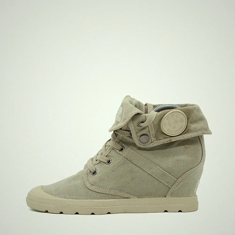 PLDM by Palladium Damen Used Canvas Keilabsatz Sneaker Used-Look, High-Top EU 40