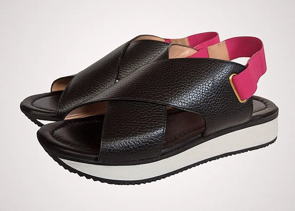 POLLINI Plateau Sandalen Damen Made in Italy, Komfortsohle 37EU, etwas groß