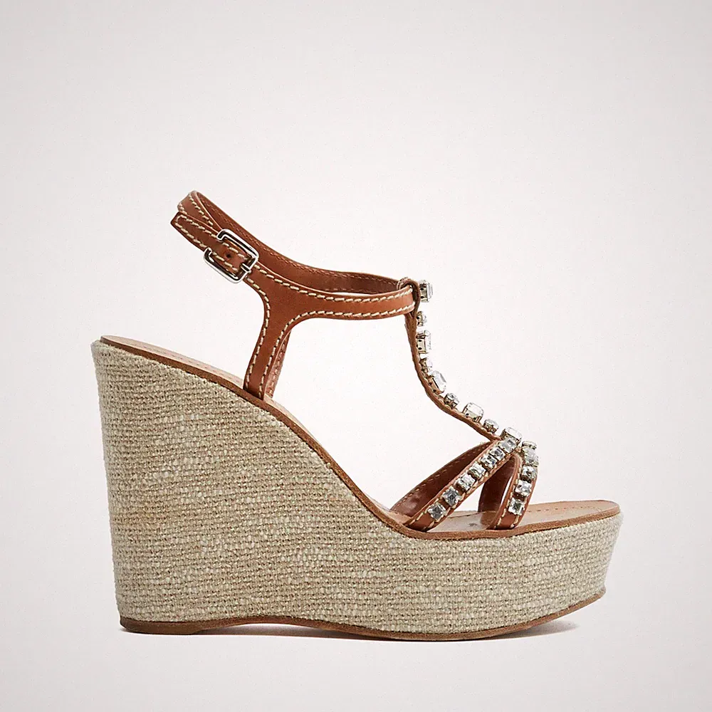 Prada Sandalen Compensees Bijou FR40 Keilabsatz Diamant Sandalen UK6,5 US9