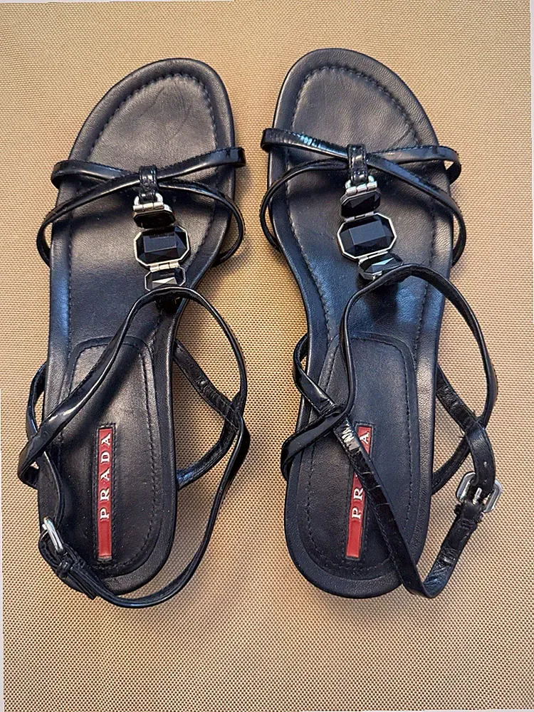 Prada Sandalen Schwarz Gr. 37/38