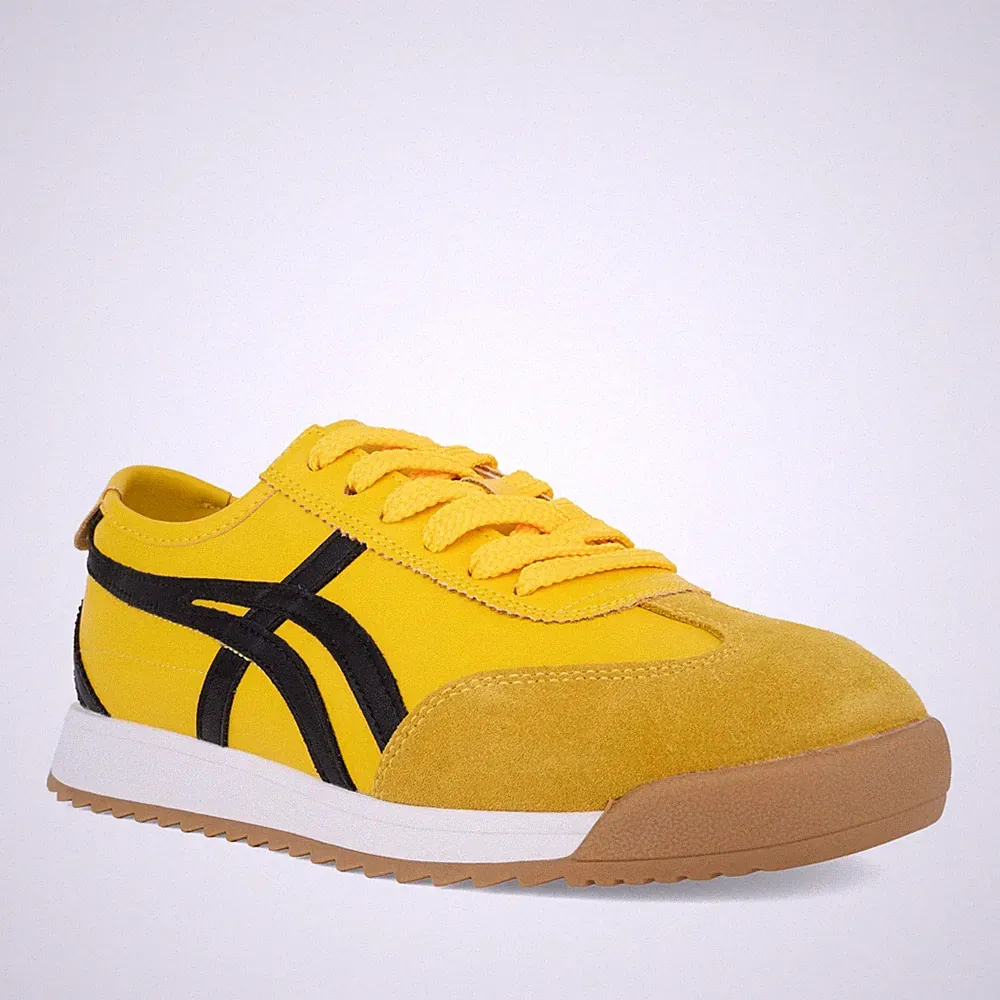 Prato Creativo Damen Gelbe Leder Keilabsatz Sneaker Freizeit PCR6594-26113YEL