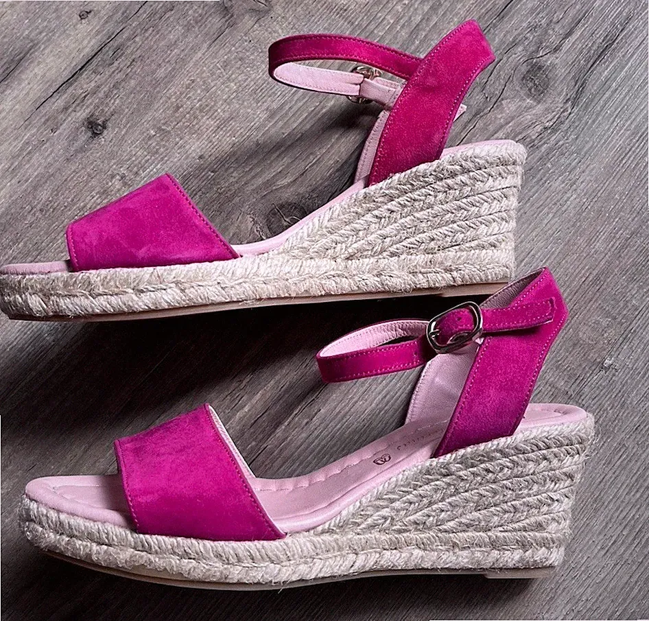 Pretty BALLERINAS DEBORAH Sandale ESPADRILLE WILDLEDER Pink 38 Neu 150€ 🩷