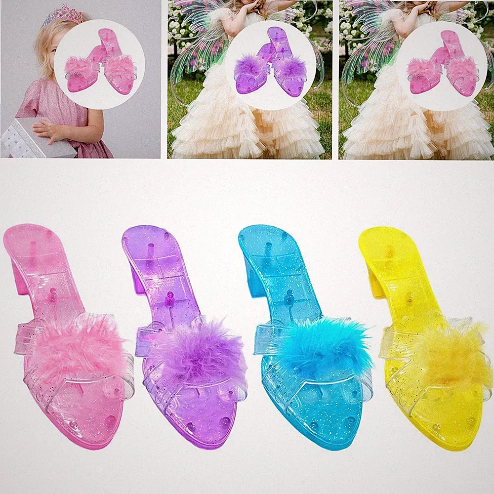 Prinzessin Schuhe Gummi Sandalen tragbar vielseitig Dekor vorgeben spielen Absätze Slipper