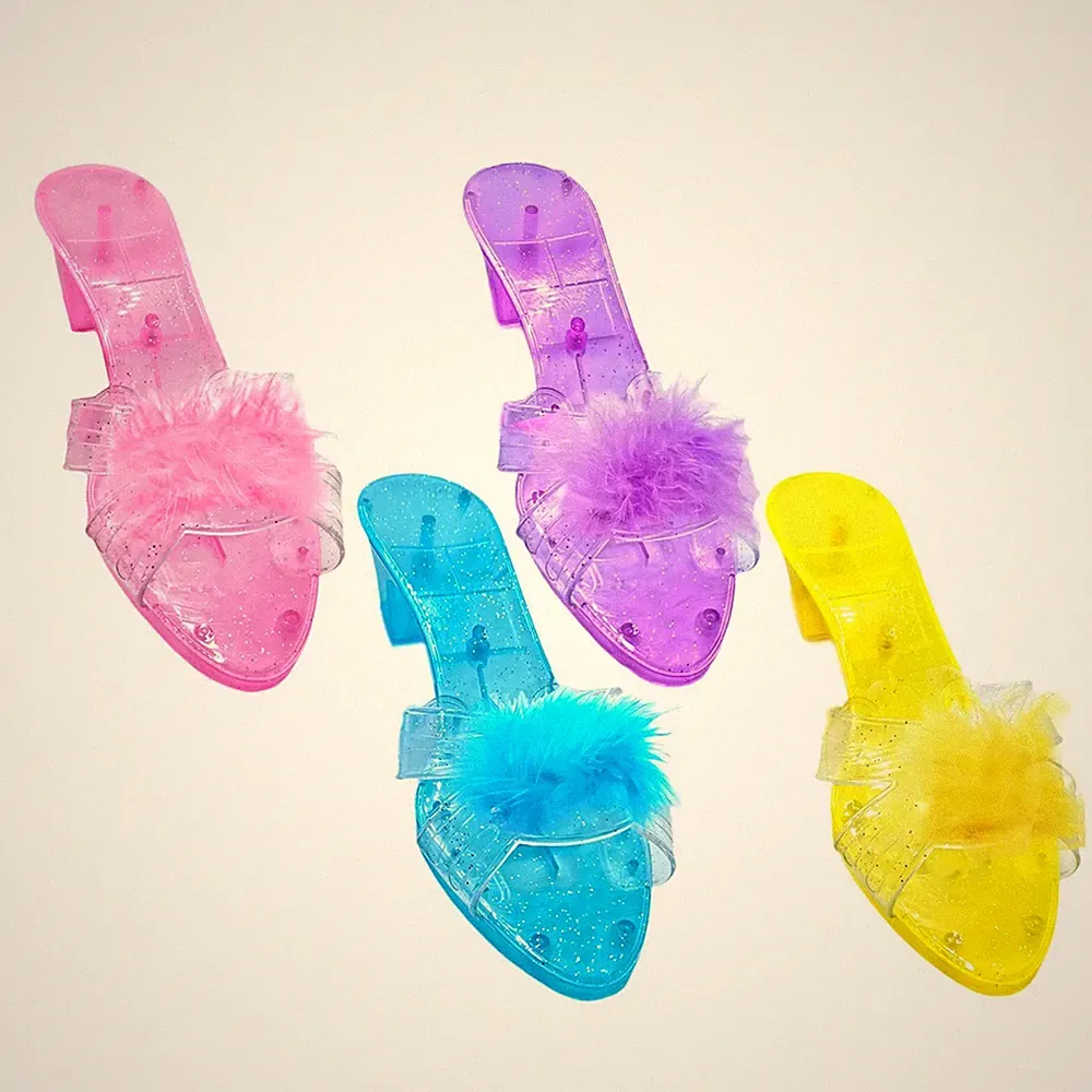 Prinzessin Schuhe Verkleidung Kostüm Zubehör Gummi Sandalen Mädchen Absätze Slipper