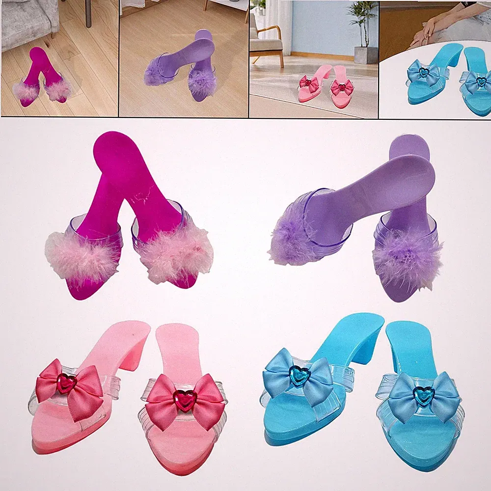 Prinzessinnen-Anziehschuhe, dekorative Keilabsätze für Tanzpartys