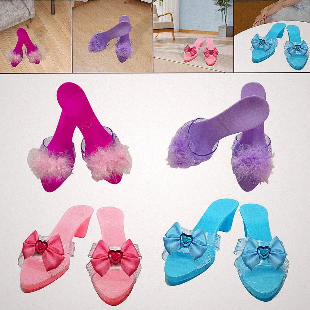 Prinzessinnen-Anziehschuhe, Sommer-Keilabsatz, für Kindertag, Geburtstag