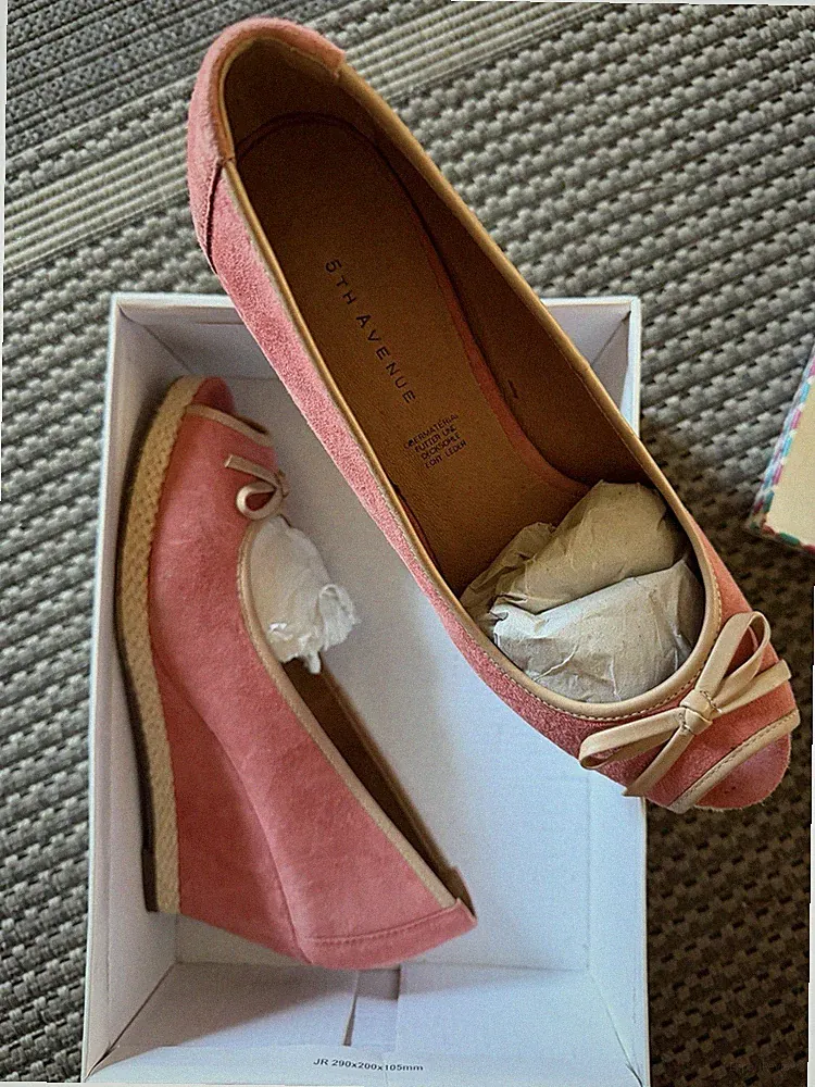 Pumps Sommer, Rosa Keilabsatz, Größe 41 Neu