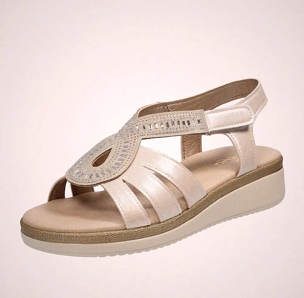 Ramblas Sandalen mit Keilabsatz beige - Damen Schuhe Sandalen Keilabsatz und Plateau