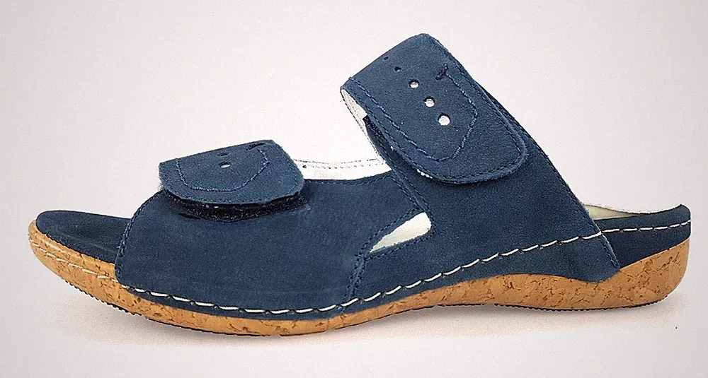 Reflexan Damenschuhe Hausschuhe Pantolette Blau Freizeit