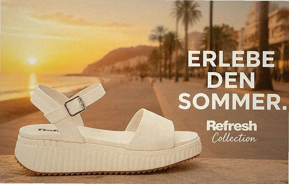 Refresh Damen Sandalen Weiß Plateau Keilabsatz Sommerschuhe Riemen Schnalle