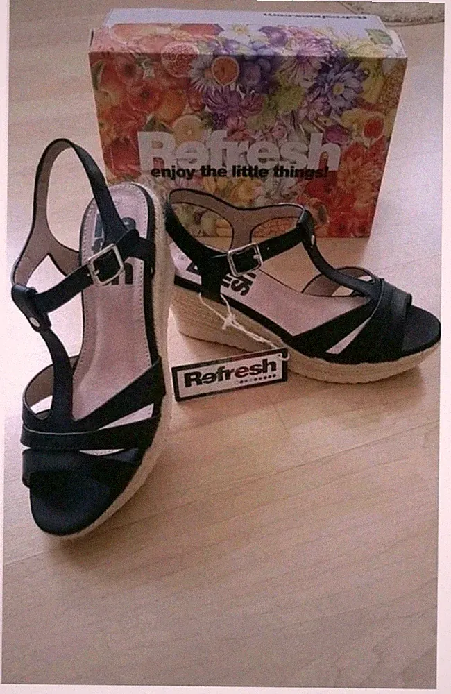 Refresh Plateau Sandalette mit Keilabsatz Gr.39
