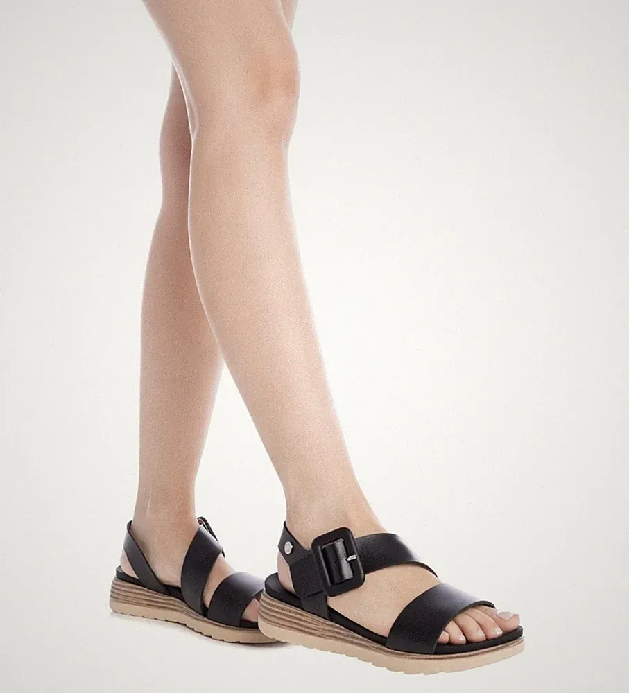REFRESH SANDALEN MIT NIEDRIGEM KEILABSATZ DAMEN MÄDCHEN 172844 SCHWARZ SCHNALLE 36 BIS 41