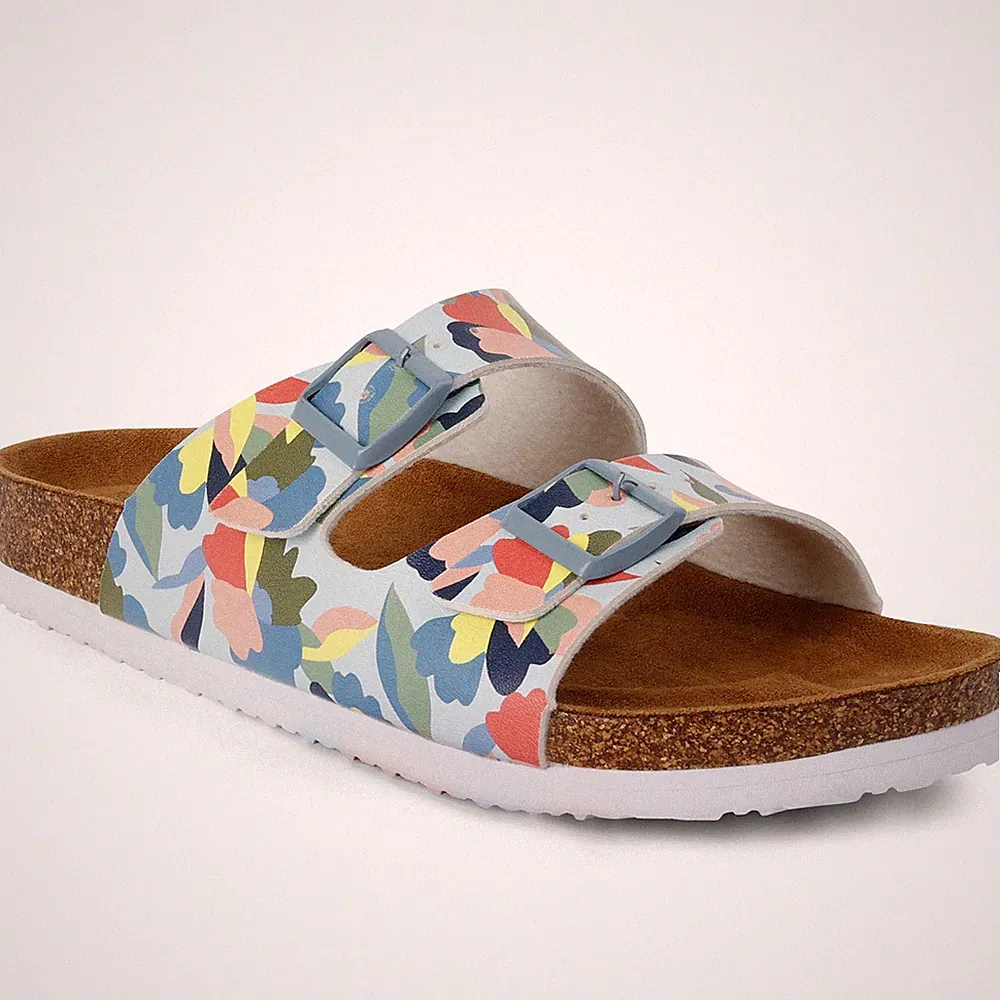 Regatta Damen Lady Mia Kork Keilabsatz Sommer Flip Flop Sandalen-abstrakte Blumen