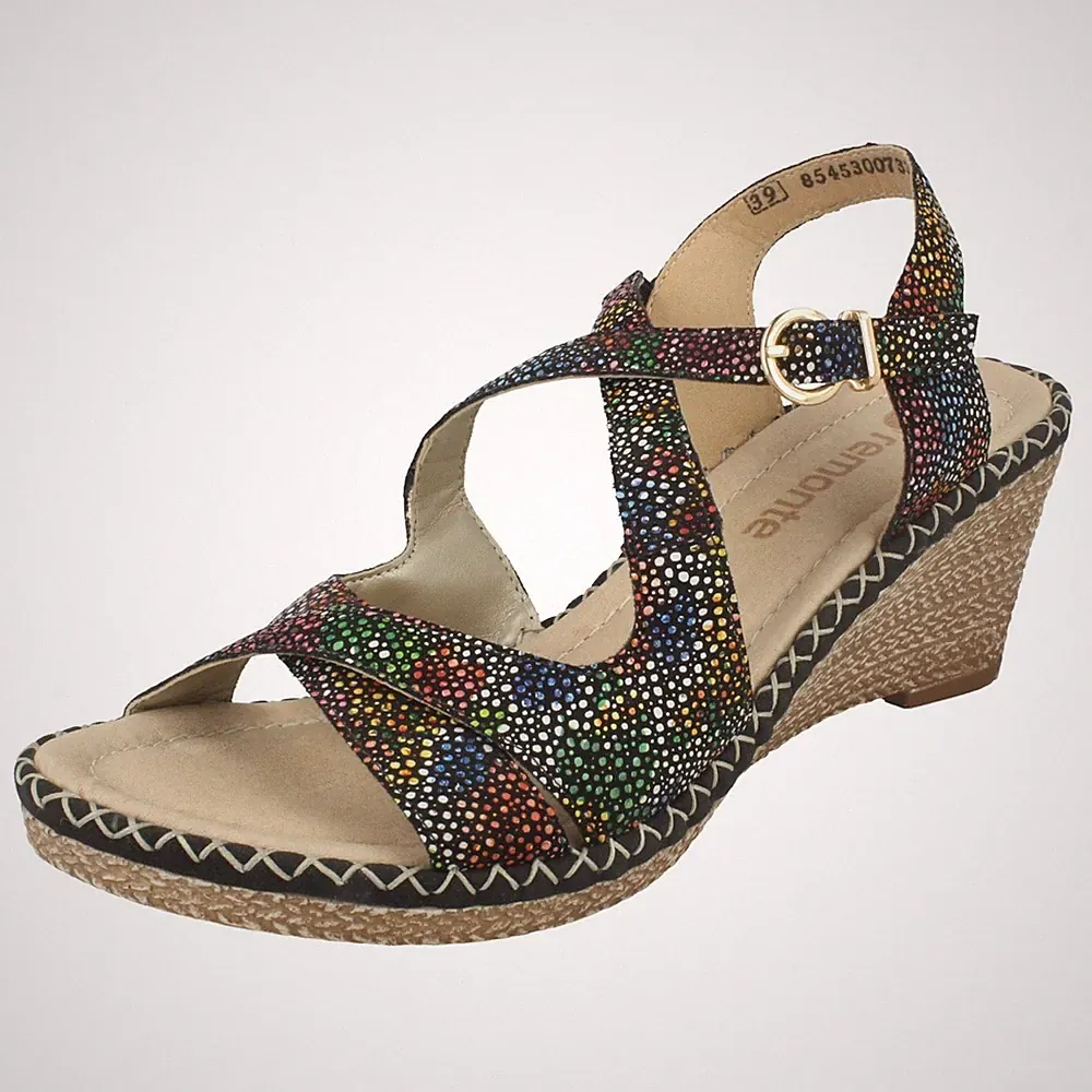 Remonte Damen Keilabsatz Sandalen Mit Schnalle - D6739