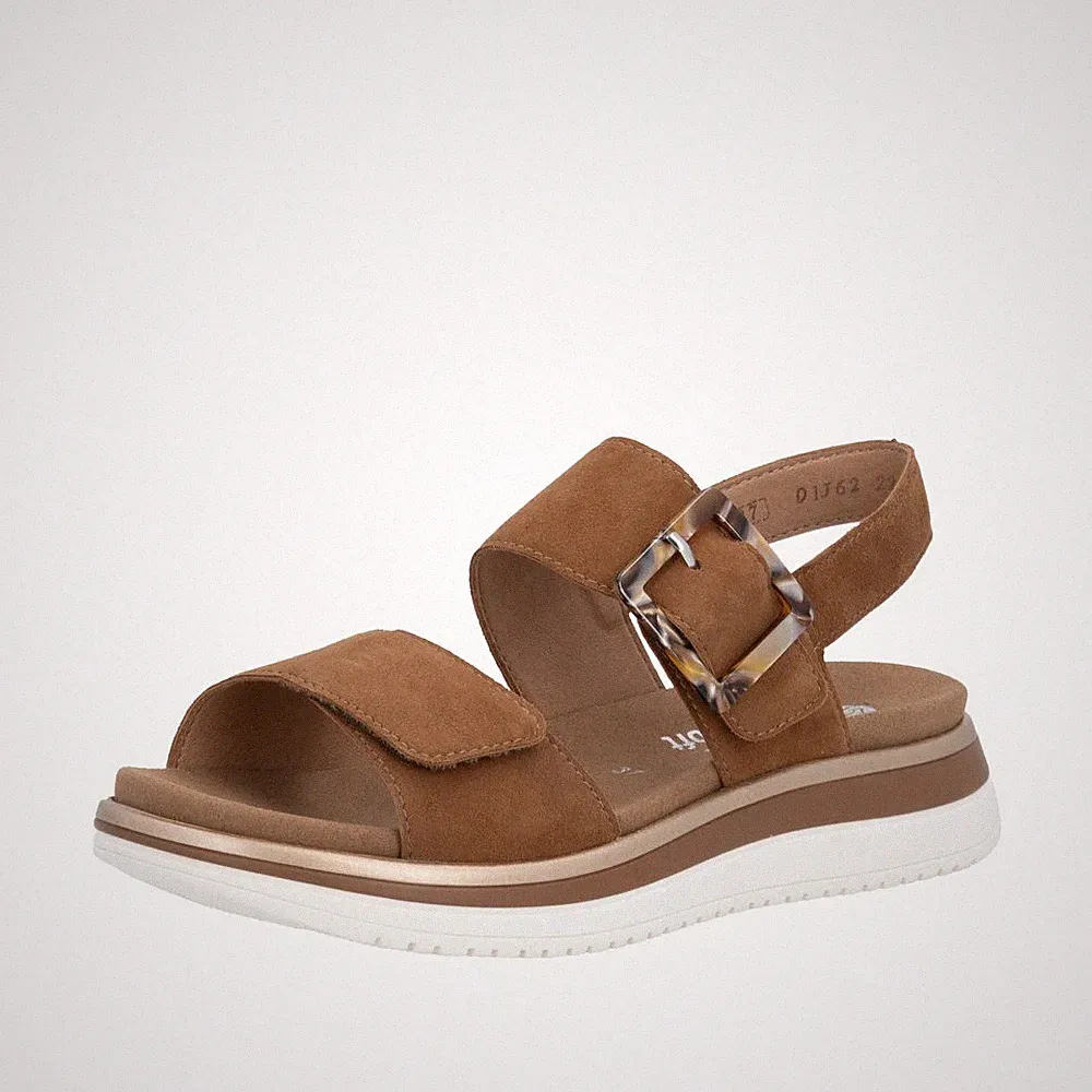 Remonte Damen Sandale braun D1J62-22 Leder lose Einlage Klettverschluss bequem