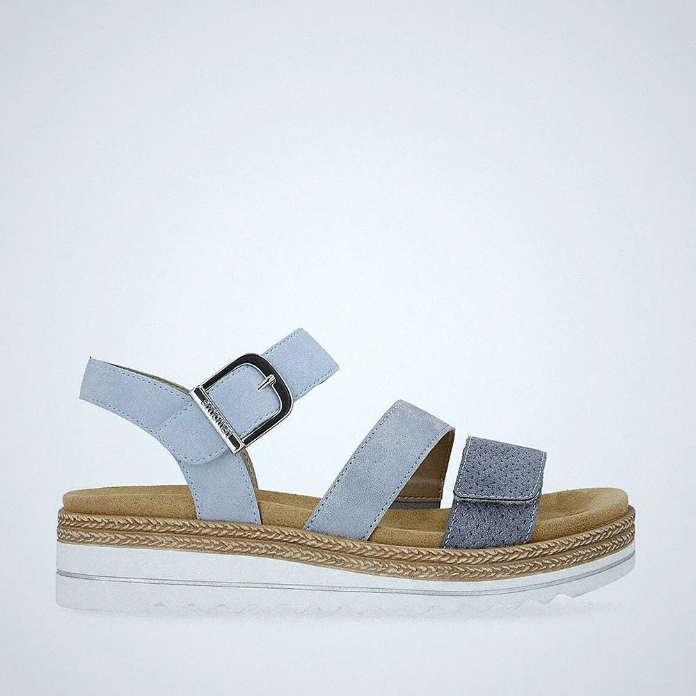 Remonte modische Damen-Plateausandale – blau
