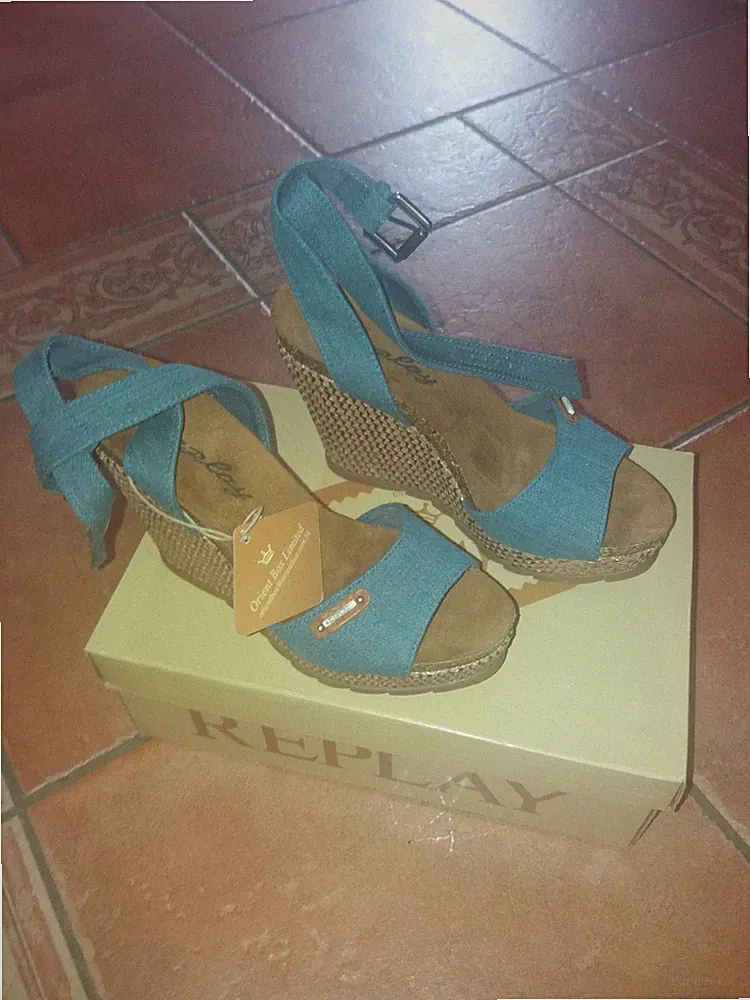 REPLAY Wedges Keilabsatz Sandalette Sandale Gr. 37 NEU Espadrilles Plateau Wow