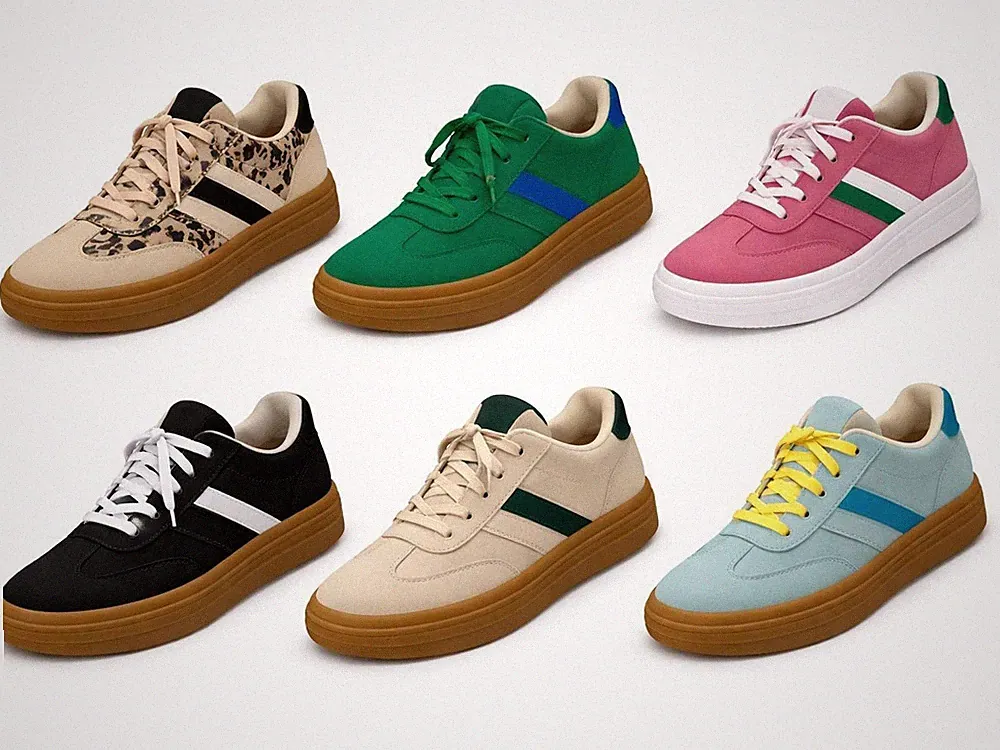 Retro Plateau Sneaker für Damen �� Freizeit Gummisohle Sneaker