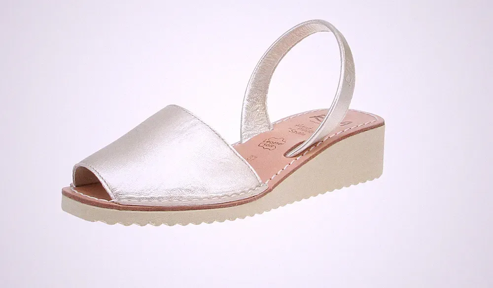 Ria Menorca 22950 Plataforma Berlin - Damen Sandaletten - Metalgrain-Pearl