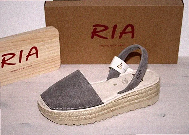 RIA MENORCA Leder Sandale Keil-Avarcas Plateau Sandalette Pantolette - Neu!