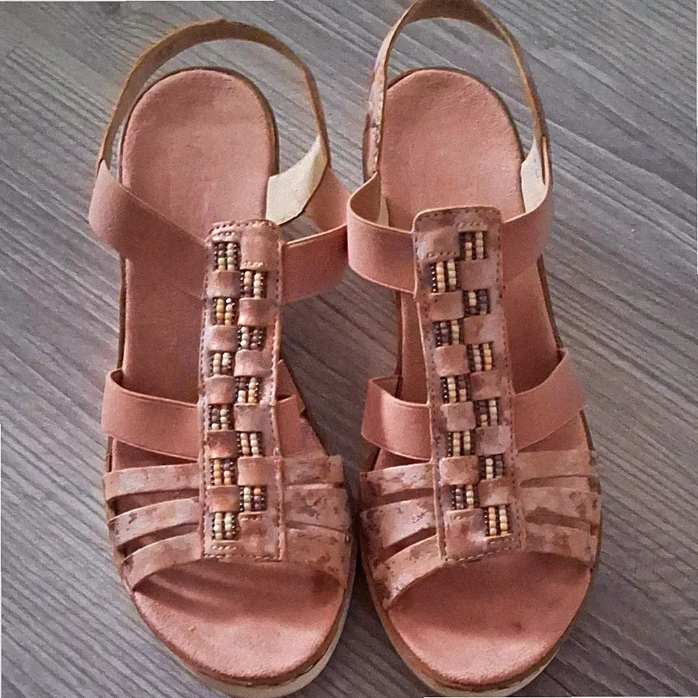 Rieker Damen Keilsandalen Riemchen Klett Knöchelriemen Kunstleder 38