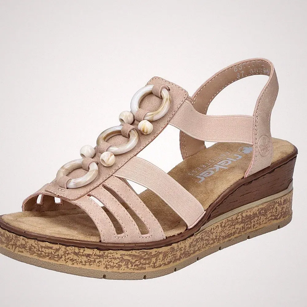 Rieker Damen Keilsandalette in Rosa