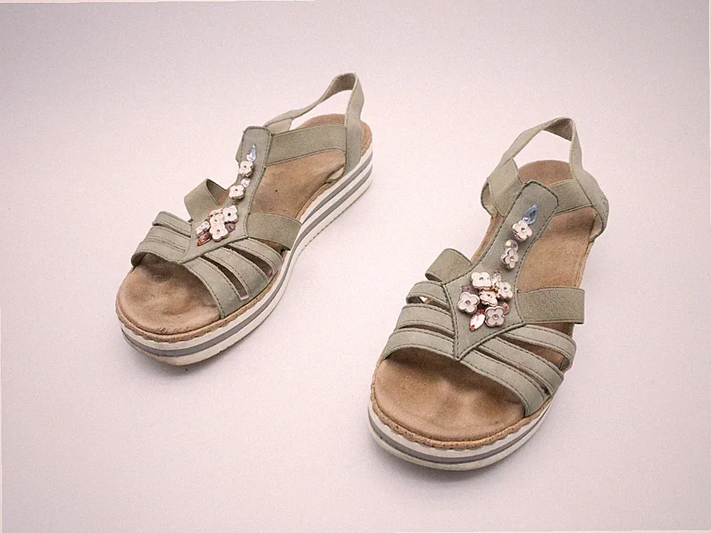 rieker Damen Keilsandalette Sandalette Sandale Halbschuh Gr 39 EU Art 28825-70