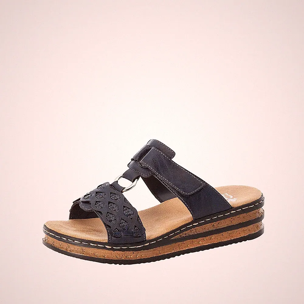 Rieker Damen Pantolette mit T-Riemen schmal geschnitten 629K9