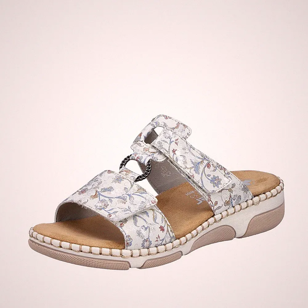 RIEKER Damen Pantolette multicolor 66292-90 weiches Fußbett Extraweite H