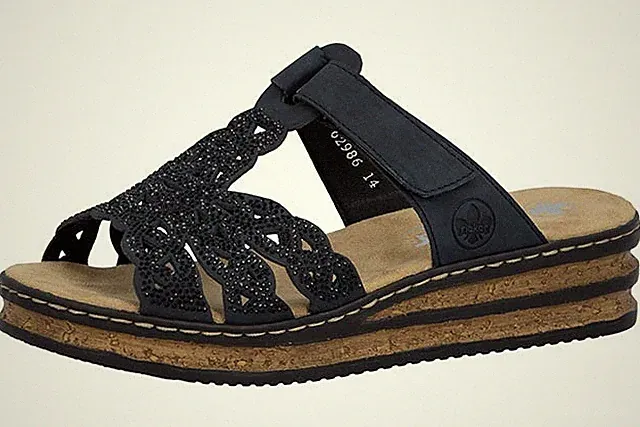 Rieker Damen Pantolette Pantoletten Sandalen Schuhe blau 62986
