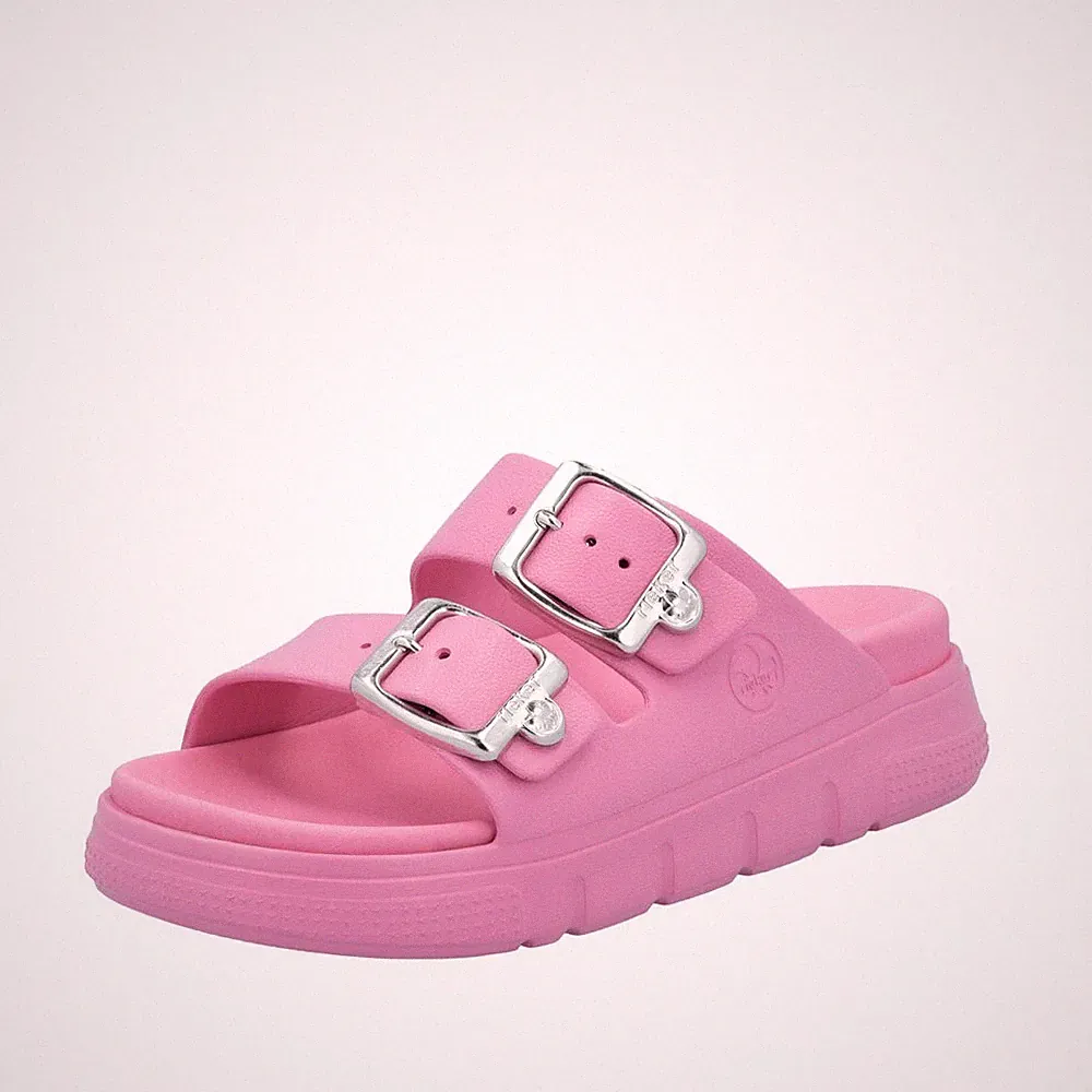 RIEKER Damen Pantolette pink rosa P2180-34 EVA Kunststoff dämpfende Sohle