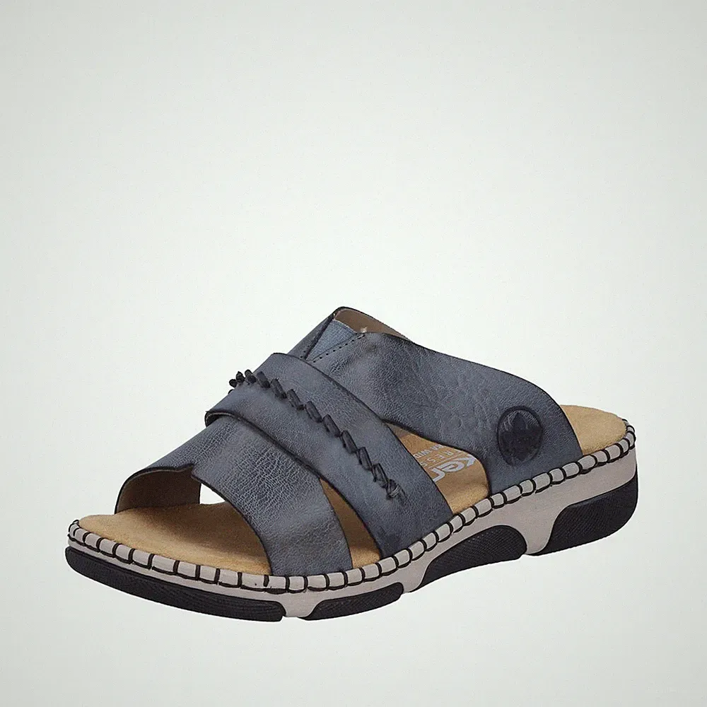 Rieker Damen Pantolette sportlich mit breitem Riemen Weite H 66288