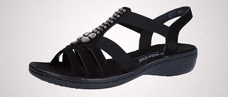 Rieker Damen Sandale 608 schwarz 60806-00