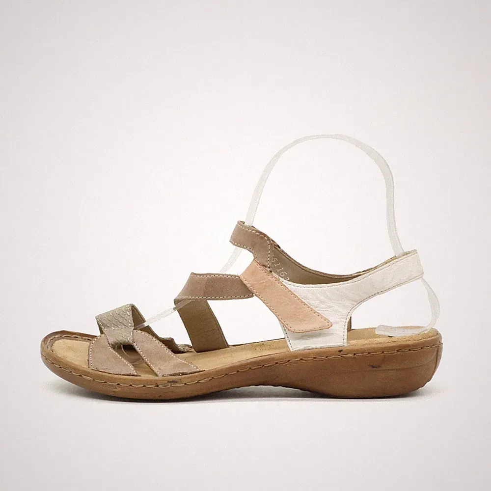 Rieker Damen Sandale EU 37 Sommersandale Komfort Beige