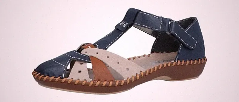Rieker Damen Sandale M16 pazifik/nude/cayenne (Blau) M1655-14