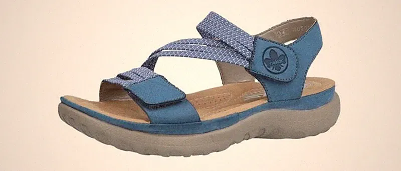 Rieker Damen Sandale royal/jeans-weiss (Blau) 64870-14