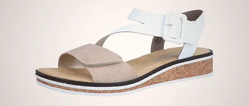 Rieker Damen Sandale V36 nude/weiss (Mehrfarbig) V3660-60