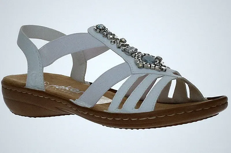 Rieker Damen Sandalen 60839-80 weiss Weiß