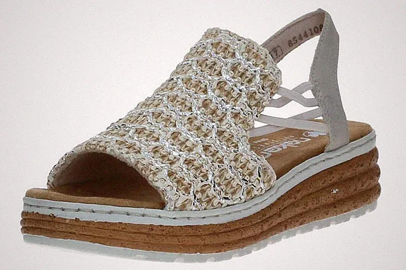 Rieker Damen Sandalen 62741-60 beige-silber/cliff Beige